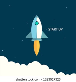 Inicio de cohete - Ilustración vectorial de stock
