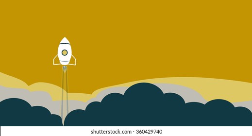 Rocket start up sunset business