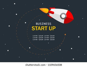 Rocket start up vector illustration business concept