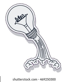 rocket startup bulb launcher isolated icon vector illustration design