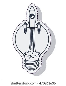 rocket startup bulb launcher isolated icon vector illustration design