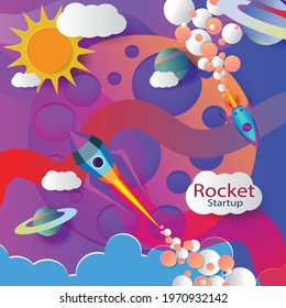 Rocket Startup. Business concept: Logistics business must be fast and ready to compete at all times.