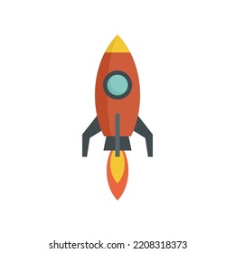 Icono de inicio de cohete. Ilustración plana del icono vectorial de inicio de cohete aislado en fondo blanco