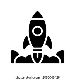 Rocket Startup Icon, Glyph style icon vector illustration, Suitable for website, mobile app, print, presentation, infographic and any other project.