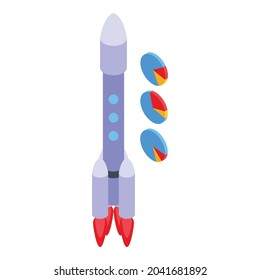 Rocket startup icon isometric vector. Self realization. Future education