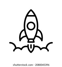 Rocket Startup Icon, Line style icon vector illustration, Suitable for website, mobile app, print, presentation, infographic and any other project.
