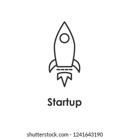 rocket, startup icon with name