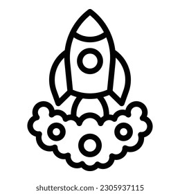 Rocket startup icon outline vector. Creative target. Brain up