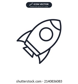 rocket startup icon symbol template for graphic and web design collection logo vector illustration