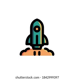 Rocket Startup Launch Business Icon
