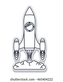 rocket startup launcher isolated icon vector illustration design