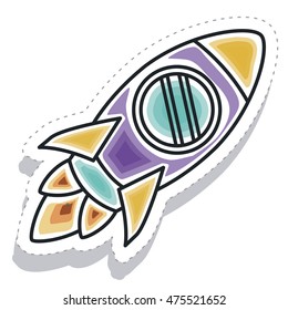 rocket startup launcher isolated icon vector illustration design