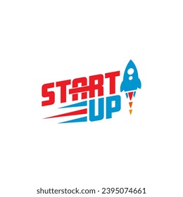 rocket startup logo. startup concept for business, education, sports world