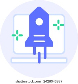 rocket startup modern icon illustration