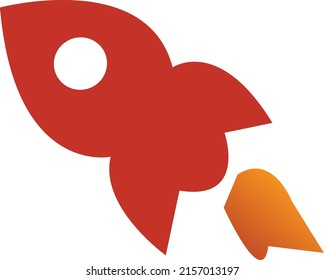 Vectores planos con símbolo de cohete o inicio
