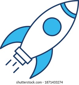 Rocket for startup. Vector Icon 