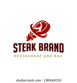 Rocket Steak store logo template - logo design templates for meat store, charcuterie, deli shop, butchery market