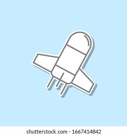 Rocket sticker icon. Simple thin line, outline vector of web icons for ui and ux, website or mobile application