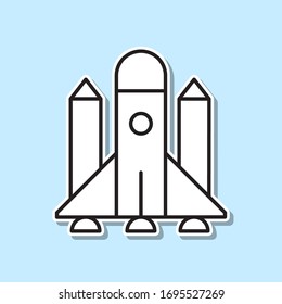 Icono de adhesivo de cohete. Línea delgada simple, contorno vectorial de iconos de espacio para ui y ux, sitio web o aplicación móvil