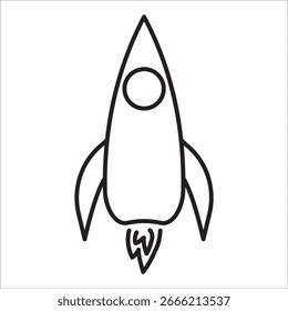 Rocket stock icon outline vector