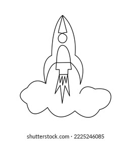 Rocket in the style of line art