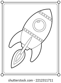 Rakete, geeignet für Kinderfarben, Vektorgrafik