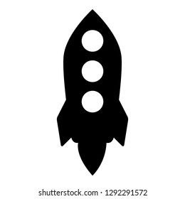 Rocket symbol or icon for business start up concept. Monochrome flat style design. UX and UI. Pixel perfect start up icon. For web design, application, apps, software, and printing usage. 