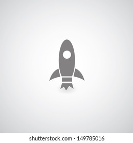 rocket symbol  on gray background