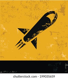 Rocket symbol,grunge vector