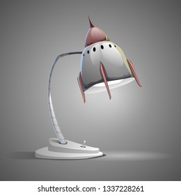 Rocket table lamp. Vector illustration.