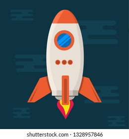 rocket take off vector illustration