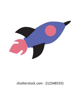 rocket takeoff flat design vector. growing symbol for good finance 