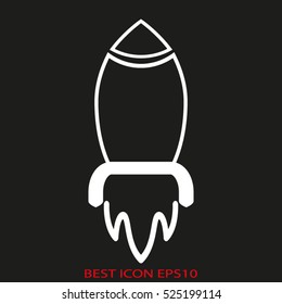 rocket takeoff, vector icon, eps10