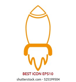 rocket takeoff, vector icon, eps10