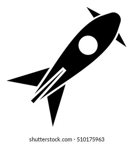 Rocket takes off icon. Simple illustration of rocket takes off vector icon for web