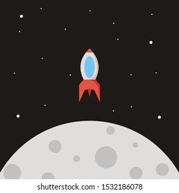 the rocket takes off illustration - vector