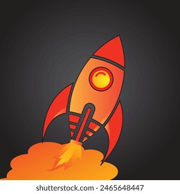 Rocket takes off, launch, space. The concept of the idea of new technologies.