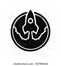 The rocket takes off, logo, symbol.