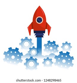 rocket taking off cartoon