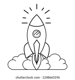 rocket taking off cartoon