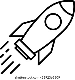 A rocket taking off icon as a creative idea or new startup