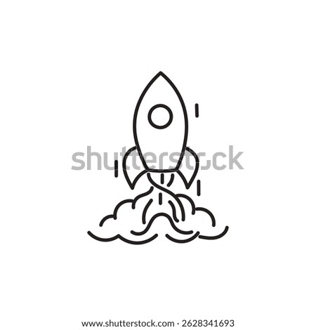 Rocket taking off with smoke