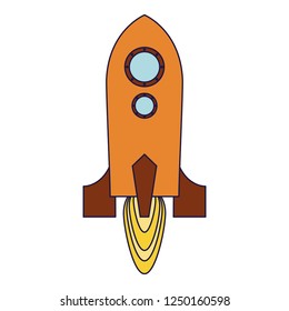 Rocket taking off symbol