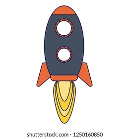 Rocket taking off symbol