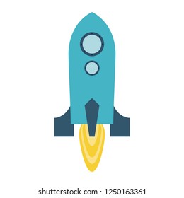 Rocket taking off symbol