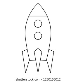 Rocket taking off symbol black and white