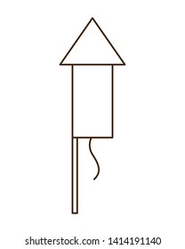rocket taking off in white background