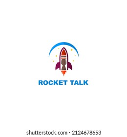 Rocket talk logo for podcast show that talks about rockets and their engines, also matters related to space knowledge.