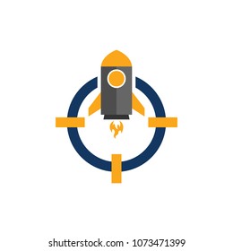 Rocket Target Logo Icon Design