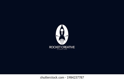 Rocket tech logo design template
